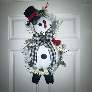 Snowman Christmas Wreath Handmade